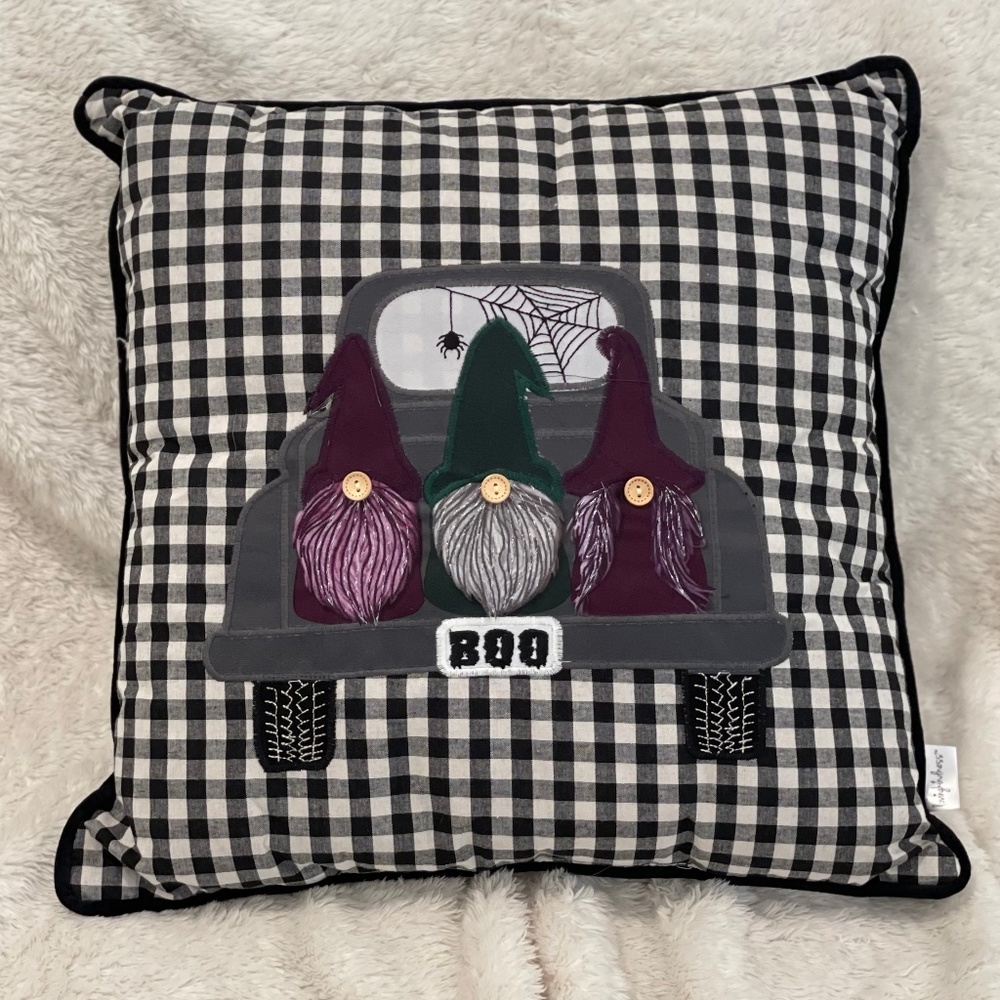 Gnome BOO Truck Pillow